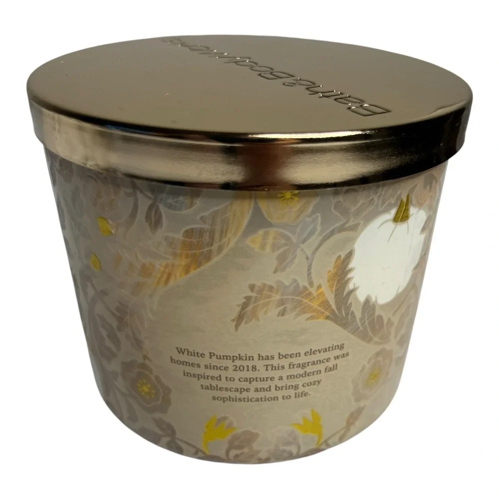 White Barn Bath & Body Works White Pumpkin 3 Wick Scented Candle 14.5 oz